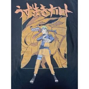 Naruto Shippuden Naruto and Sasuke Double Sided Graphic T-Shirt Black XL